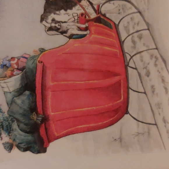 Christmas Picture of Santa's Sleigh & Holstein Cows - Picture 3 of 6